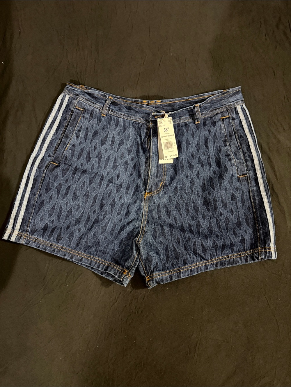 New Adidas ivy park Denim Stripe Side Shorts - Blue